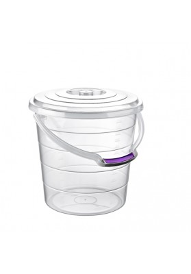 081186 HOBBY CLEAR  STEP BUCKET WITH LID 15 L